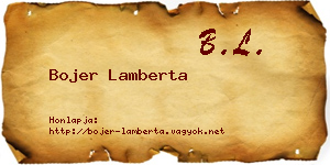 Bojer Lamberta névjegykártya